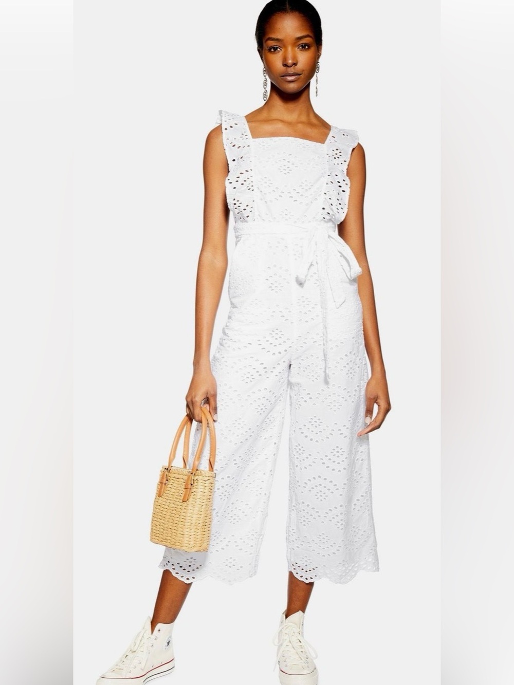 TOPSHOP EYELET RUFFLE JUMPSUIT - Picture 16 of 16
